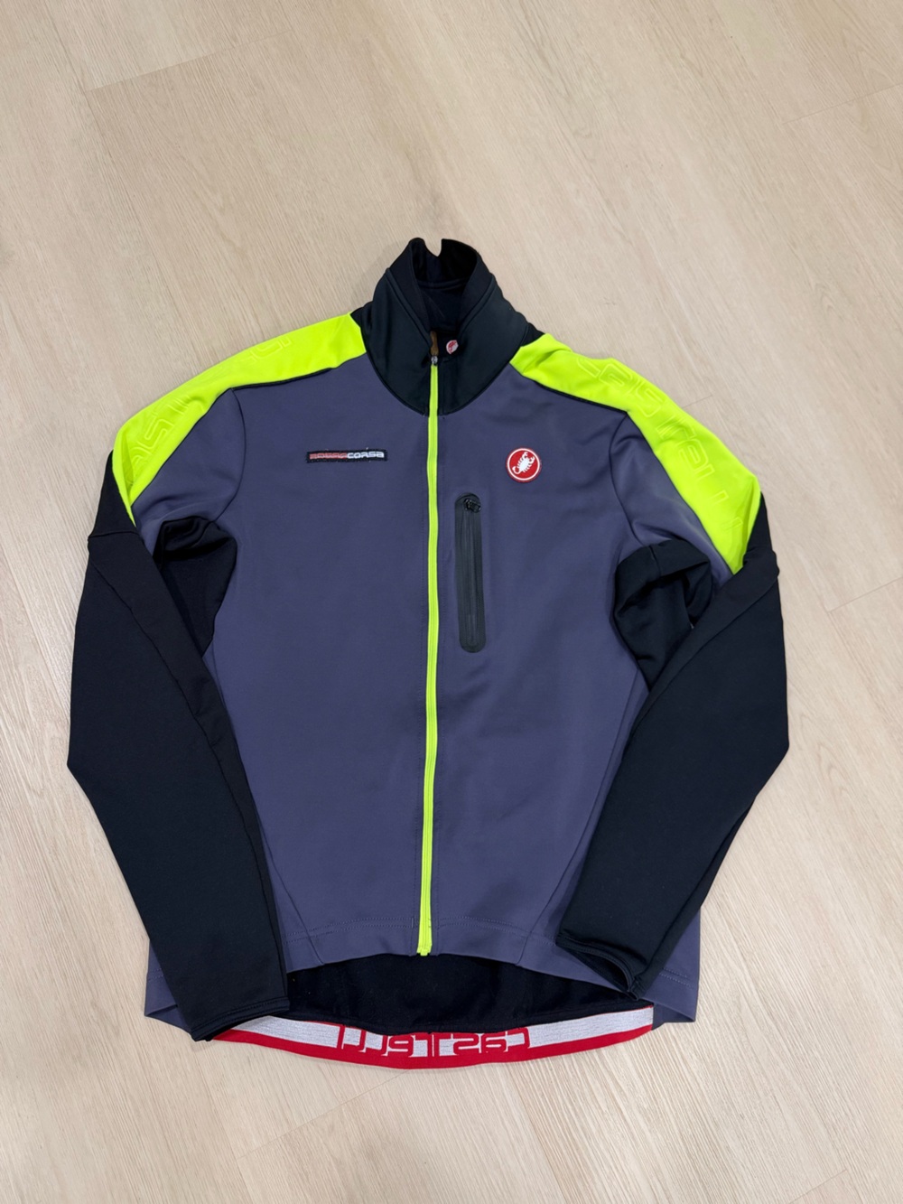 Men’s Castelli Rosso Corsa Cycling Jacket Fleece XXL Black/Gray Wind Stopper